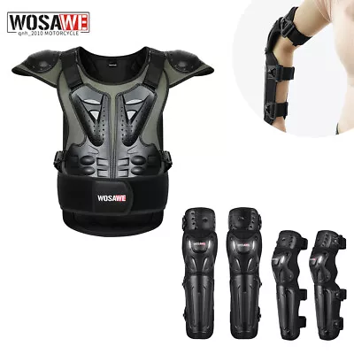 WOSAWE Adults Chest Vest Extended Elbow Knee Protection Armor Set Motocross Bike • $34.32