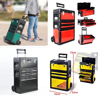 $199.95 • Buy 2-Drawer 3-Pc Detachabe Rolling Luggage Trolley Storage Tool Box Tool Cabinet