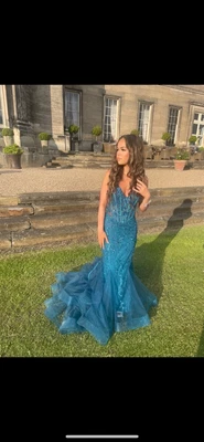 £420 • Buy Blue Prom Dress With Sparkly Sequins Size 2xs