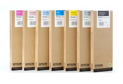 7 X Epson Ink Stylus Pro 9600 7600/T5447 T5446 T5445 T5444 T5443 T5442 T5441 • $1166.42