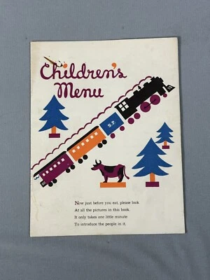 $29.99 • Buy Vtg 1939? Southern Pacific Railroad Childrens Dining Car Menu