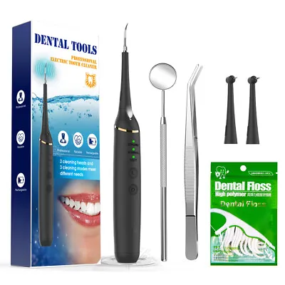 £11.15 • Buy Electric Sonic Dental Scaler Tartar Plaque Calculus Remover Teeth Stains Cleaner