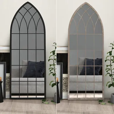 £79.95 • Buy Large Arched Window Metal Vintage Rustic Church Wall Mirror Home / Garden Decor