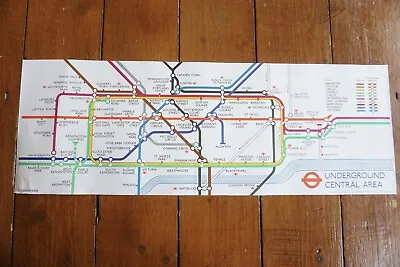 1978 Central Area London Transport Underground Tube Carriage Railway Map • £99.99