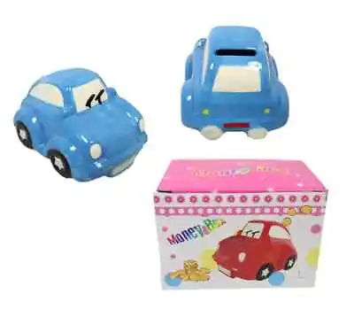 £7.99 • Buy Childrens Ceramic Car Money Bank Piggy Bank With Coins Slot 13 X 8cm Blue