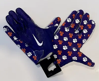Nike Clemson Tigers Team Issued Vapor Jet Purple All In Football Gloves 4xl 2xl • $70