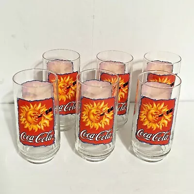 Vintage Coca-Cola Glassware Collection 6 Glasses. Mid Century Sunburst.  A39 • $27.37