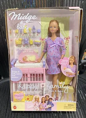 Mattel Happy Family Midge & Baby Barbie Doll Unopened 2002 • $225