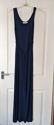 Jojo Maman Bebe MATERNITY Navy Blue Maxi Long Cotton Dress Pregnancy Small 8 10 • £5.99