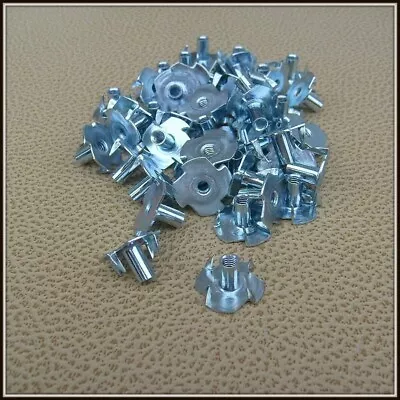 50pc 8-32 4 Prong T-nuts 1/4  Barrel Length • $8.49