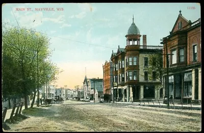 Main St. - Mayville Wi Postcard • $3.99