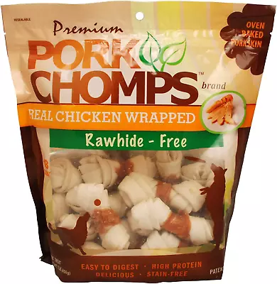 Baked Pork Skin Dog Chews 3-Inch Knots 18 Count • $30.91