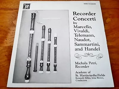 Marcello Vivaldi ♫ Recorder Concerti ♫ Rare Musical Heritage Society Dbl Vinyl • $29.99