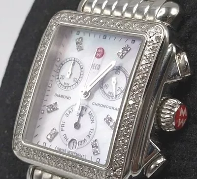 MICHELE  - Deco Diamond Bezel Square Face Diamond Dial 0.66ct Ladies Watch  • $989