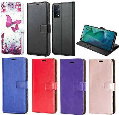 For Oppo A54 5G A74 5G A57 A93 5G Case Leather Flip Gel Wallet Book Phone Cover • £4.95