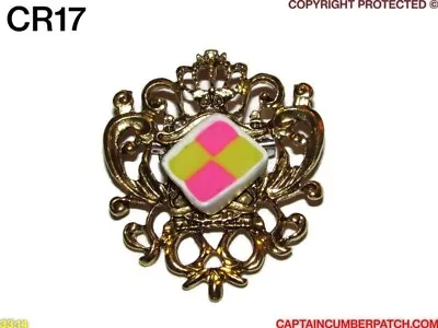 Steampunk Badge Brooch Batternburg Cake Gold Royal Crest Coat Of Arms #CR17 • £5.50