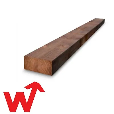 Sleepers Railway  | Brown Pressure Treated Timber | 2.4m • £27.99