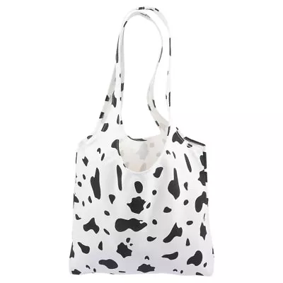  Cow Print Canvas Bag Student Girl Gifts Grocery Tote Bags For Women • £11.55