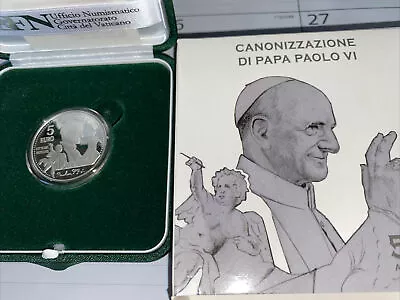 Vatican Silver Proof 5 Euro Canonization Paul VI • $88