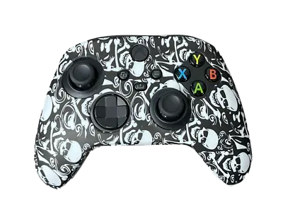 Silicone Cover For XBOX Series X/S Controller Case Skin - Black / White Skulls • $11.90