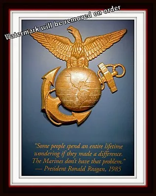 USMC / US Marine Corps Parris Island EGA Reagan Quote 8x10 Photo • $12.95