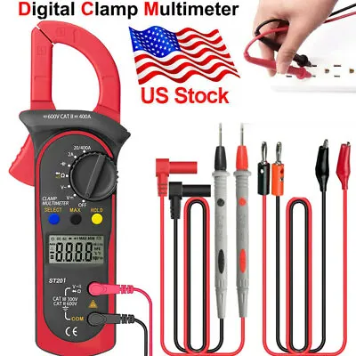 Handheld True RMS Digital Clamp Meter Multimeter AC  Volt Amp Ohm Cap Tester • $11.55