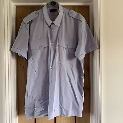 Genuine Surplus British RAF Short Sleeve Dress Shirt Military Pale Blue 17” • £0.99