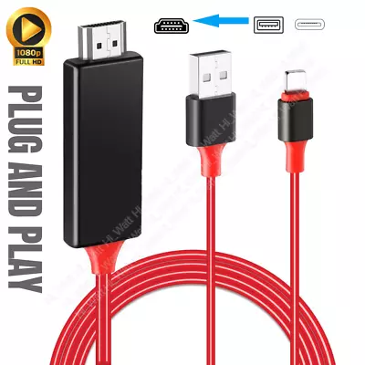 1080 HDMI Mirroring AV Cable Phone To TV HDTV Adapter For IPhone IPad Samsung LG • $11.45