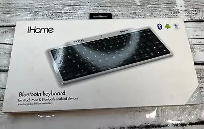 IHome Wireless Bluetooth Keyboard Universal Silver Black Rechargeable IPad Mac • $14