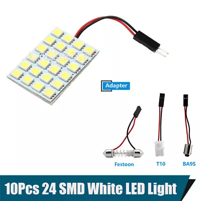 10x 24 SMD 5050 T10 BA9S Festoon LED Dome Light Car Interior Footwell Lamp White • $15.11