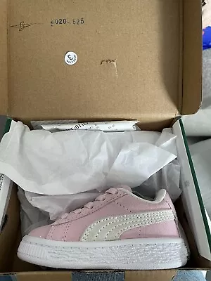 Infant Size 3 UK Suede Classic XXI AC Inf Pink Lady-Puma White • £30