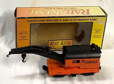 Rail King By MTH Electric Trains 30-7917 Conrail Operating Crane Car With Box • $40