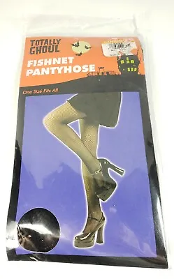 Totally Ghoul Fishnet Black Pantyhose Halloween Costume One Size Kmart Vintage • $4.10