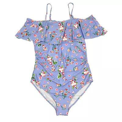 Century Star Womens Plus Size 4XL Maternity One Piece Swimsuit Floral Purple • $7.99