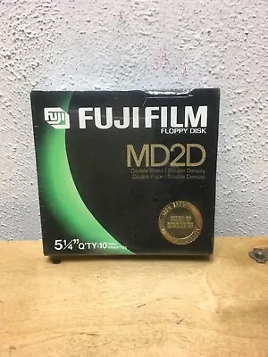 FUJIFILM MD2D 5 1/4  Mini-Floppy Disks 10 Pack - Double Sided - New Sealed#b-14 • $18.99