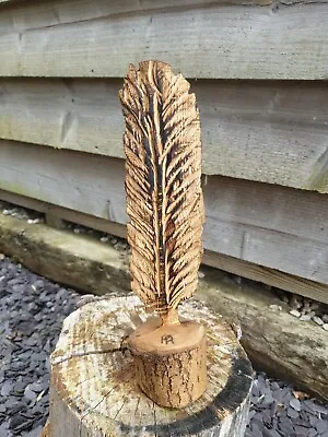 £14.99 • Buy Chainsaw Carved Hardwood Feather 