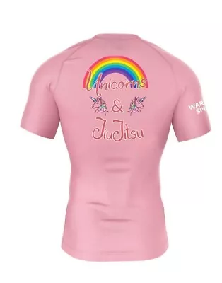 Warrior Spirit Kids Rash Guard BJJ ‘Unicorns And Jiu Jitsu’ Child MMA Jiu Jitsu • £29.99