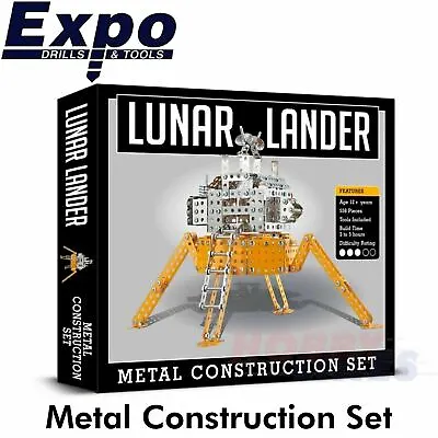 LUNAR LANDER Moon Landings Stainless Steel Construction Set 558pc Metal Kit • £24.99