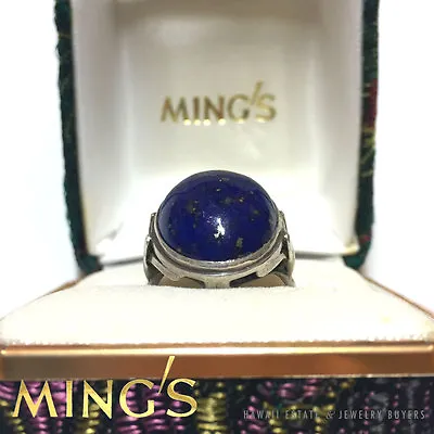 Ming's Hawaii Rare Lapis Lazuli Sterling Silver Ring 6.5 Signed Mings W/ Box • $800