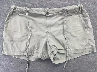 Merona Shorts Size Large L Khaki Drawstring Stretch Elastic Short • $12.79