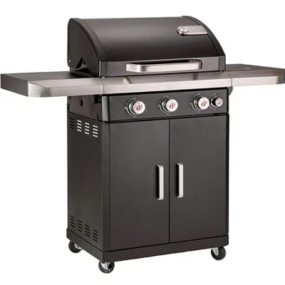 £293.99 • Buy Gas BBQ Grill 3-Burner Black Rexon CooK 3.1 By LANDMANN With Side Burner