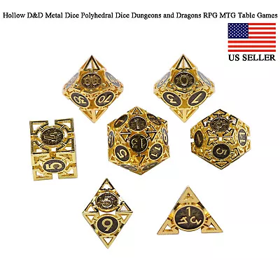 Hollow D&D Metal Dice Polyhedral Dice Dungeons And Dragons RPG MTG Table Games • $23.19