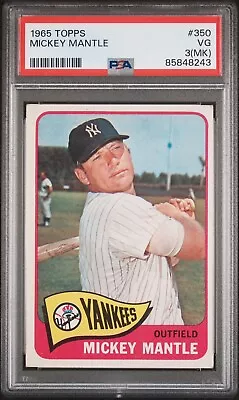 1965 Topps Mickey Mantle #350 PSA 3 VG (MK)  Brand New PSA Slab Amazing Color • $350