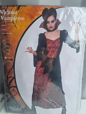 Vicious Vampire Ladies Fancy Dress Halloween Vamipress Adults Costume Outfit XL • £15.50