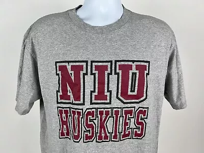 Vintage Northern Illinois University NIU Huskies Shirt Mens Large Grey NCAA • $24.99