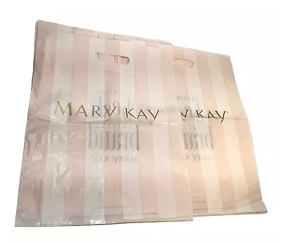 16 Vintage Mary Kay Cosmetics Pink Striped Plastic Bags Consultant Supplies • $15