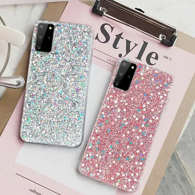 For Samsung S23 S22 S20 FE A54 A14 Glitter Shockproof Slim Soft Phone Case Cover • £3.95