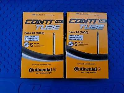 2-PACK Continental Race 28 (700c) 20-25c Tubes Presta - Valve Length 80mm • $19.95