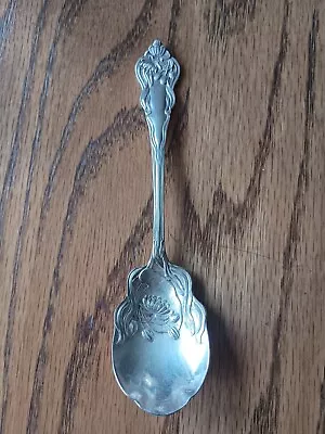 1857 AMERICAN SILVER CO Vtg ~Sugar Shell Spoon  Unknown Pattern • $12.04