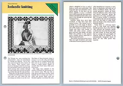 Icelandic Knitting - Folk Knitting Odhams Knitting Collection Instruction Card • £1.49